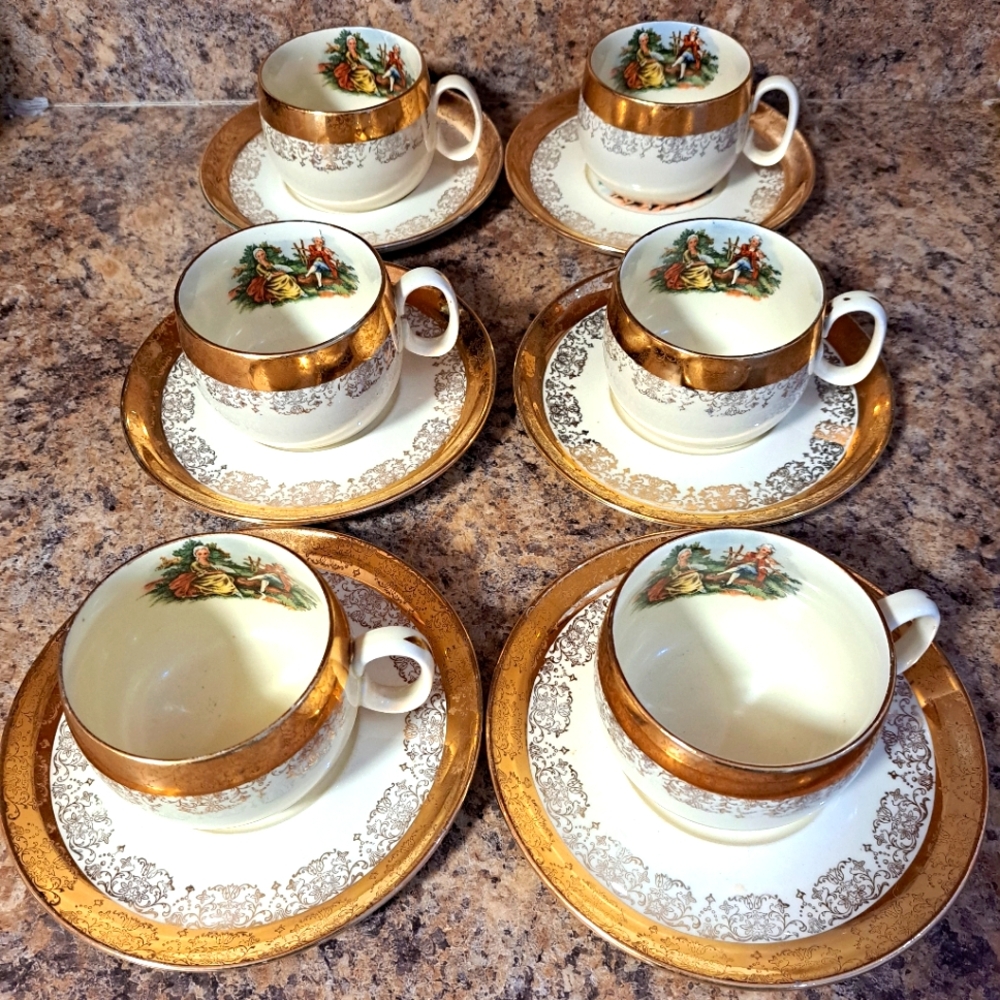 1920s Beautiful Antique Tea Set for 6 serving